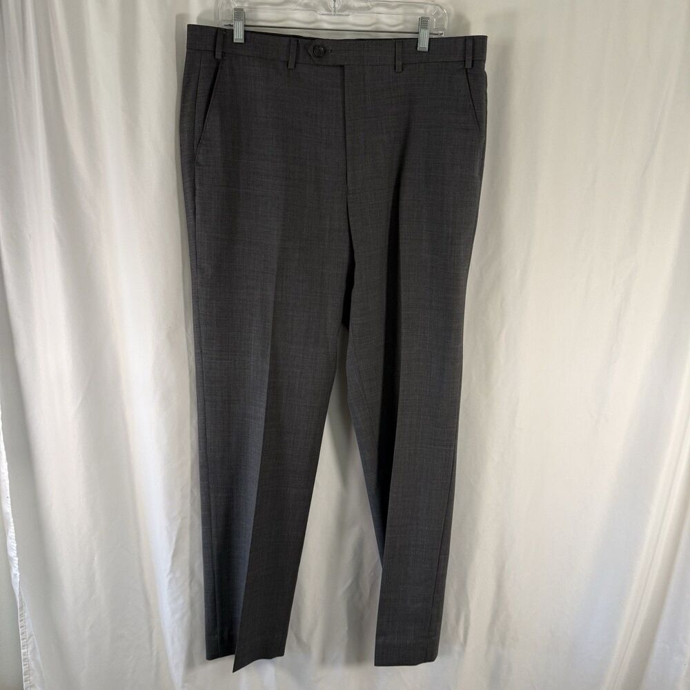 Lauren Ralph Lauren Wool Dress Pants Men's 37x32 Grey Flat Front Slash Pocket